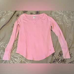 PINK Victoria's Secret Light Pink Long Sleeve Thermal Tee